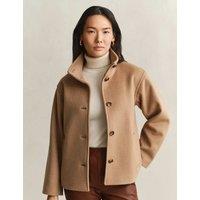 GANT Wool Rich Funnel Neck Jacket Beige