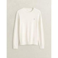 GANT Merino Wool Rich Crew Neck Jumper Cream