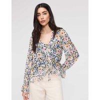 Finery London Floral V-Neck Blouse Yellow Mix