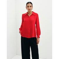 Finery London Collared Blouse Red