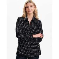 Finery London Polka Dot Collared Blouse Black Mix