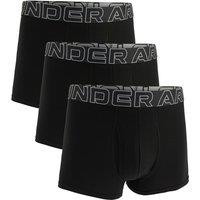 Under Armour 3 Pack Performance Cotton Rich Boxers Black/Black