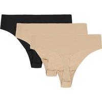 Under Armour 3 Pack No VPL Thongs Nude