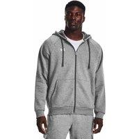 Under Armour Rival Fleece Cotton Rich Zip Up Hoodie Light Grey