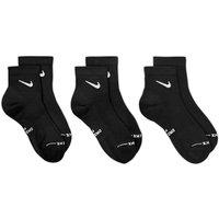 Nike 3 Pack Cotton Rich Logo Ankle Socks Black
