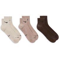 Nike 3 Pack Everyday Elevated Cotton Rich Ankle Socks Brown Mix