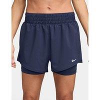 Nike One Dri-FIT High Waisted 2-in-1 Shorts Navy