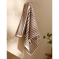 YARD Pure Cotton Hebden Striped Bath Towel Chocolate