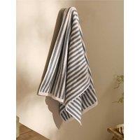 YARD Pure Cotton Hebden Striped Bath Towel Blue