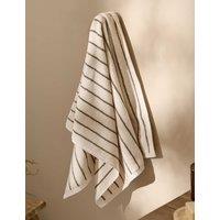YARD Pure Cotton Hebden Striped Bath Towel Green