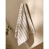 YARD Pure Cotton Hebden Striped Bath Towel Brown
