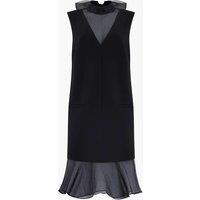 French Connection High Neck Midi Shift Dress Black