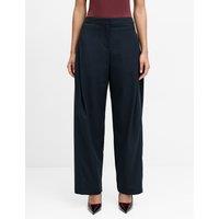 French Connection Pleat Front Wide Leg Trousers Dark Grey