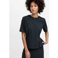 French Connection Pinstripe T-Shirt Grey Mix