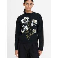 French Connection Floral Jacquard Funnel Neck Jumper Black Mix