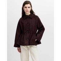 French Connection Suedette Short Jacket Dark Brown