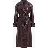 French Connection Faux Leather Trench Coat Cherry Red
