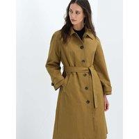 French Connection Cotton Blend Trench Coat Khaki Mix