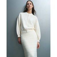 French Connection Cotton Rich Textured Cardigan Cream