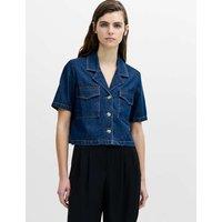 French Connection Denim Button Through Shirt Dark Blue Denim