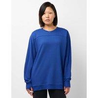 Sweaty Betty After Class Cotton Blend Longline Sweatshirt Medium Blue