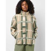 Sweaty Betty Plush Zip Up Colour Block Fleece Jacket Beige Mix