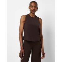 Sweaty Betty Soft Flow Studio Twist Back Yoga Vest Top Dark Brown
