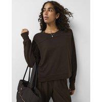 Sweaty Betty After Class Crop Sweatshirt Dark Brown