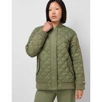 Sweaty Betty On The Move Quilted Oversized Jacket Green Mix