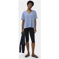 Sweaty Betty Soft Flow Studio V-Neck Relaxed T-Shirt Blue Denim