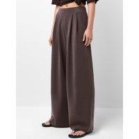 Sweaty Betty Modal Blend Wide Leg Trousers Dark Brown