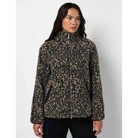 Sweaty Betty Fleece Printed Zip Up Jacket Brown Mix