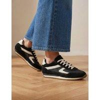 Jones Bootmaker Aeries Leather Lace Up Trainers Black Mix
