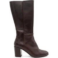 Jones Bootmaker Leather Block Heel Boots Brown