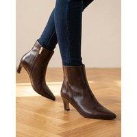 Jones Bootmaker Leather Stiletto Heel Ankle Boots Brown