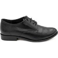 Jones Bootmaker Leather Lace Up Flat Shoes Black