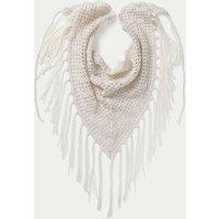 M&S OE White Crotchet Fringe Scarf White