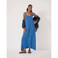 HUSH Geometric Scoop Neck Maxi Slip Dress Blue Mix