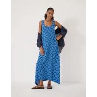 HUSH Geometric Scoop Neck Maxi Slip Dress Blue Mix