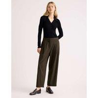 Albaray Mini Checked Barrel Leg Cropped Trousers Brown Mix