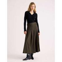 Albaray Checked Belted Midi Skirt Brown Mix