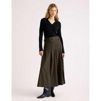 Albaray Checked Belted Midi Skirt Brown Mix