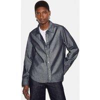Jigsaw Washed Denim Button Through Shirt Indigo