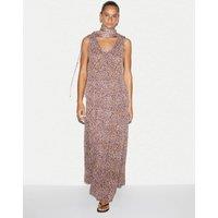 Jigsaw Floral Scoop Neck Maxi Tiered Dress Purple Mix