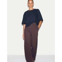 Jigsaw Pure Cotton Slub Boxy Top Navy
