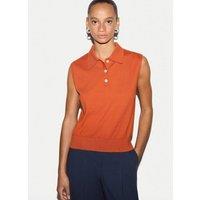 Jigsaw Pure Cotton Collared Vest Top Orange