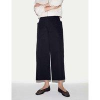 Jigsaw Cotton Rich Tailored Ankle Grazer Trousers Black Mix