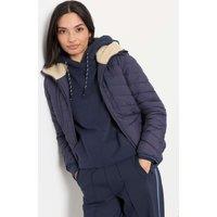 FatFace Quilted Hooded Puffer Jacket Navy