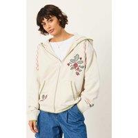 FatFace Pure Cotton Regular Fit Zip Up Hoodie Ivory