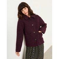 FatFace Wool Blend Textured Jacket Plum